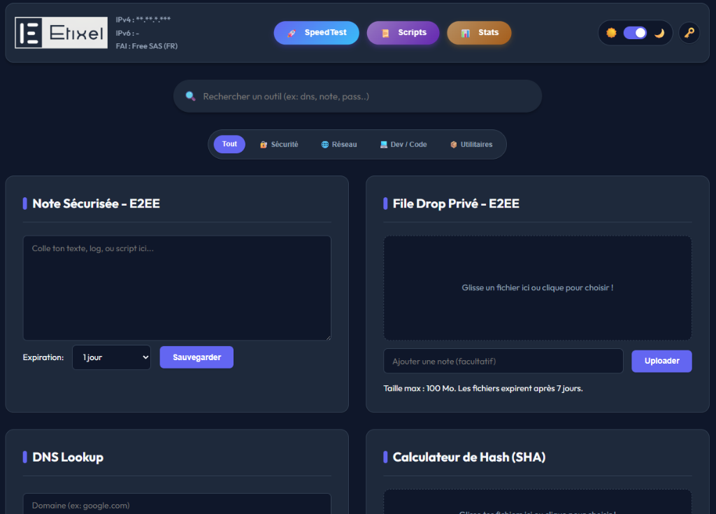 Boîte à outils Tech Web — ETIXEL